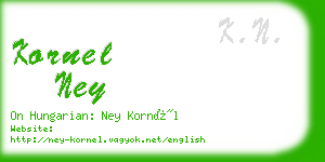 kornel ney business card